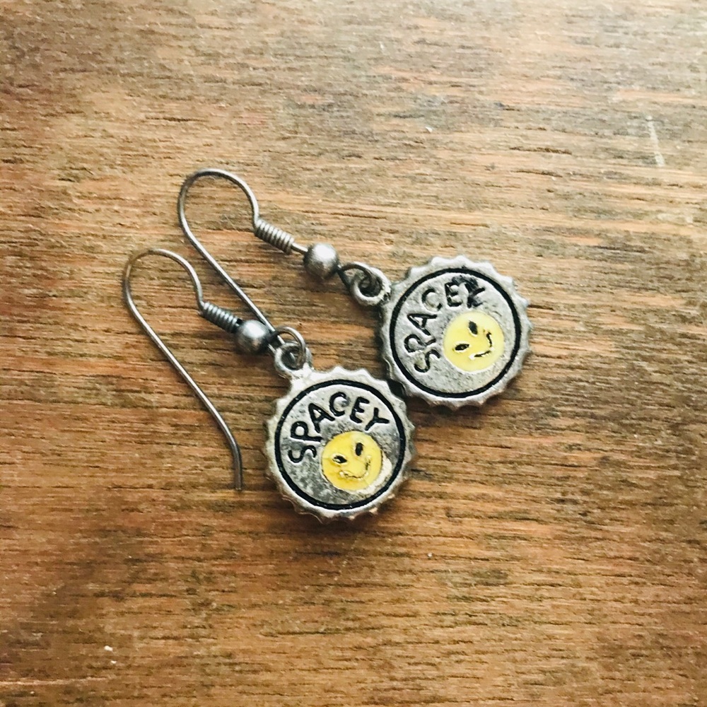 Vintage glow in the dark alien earrings